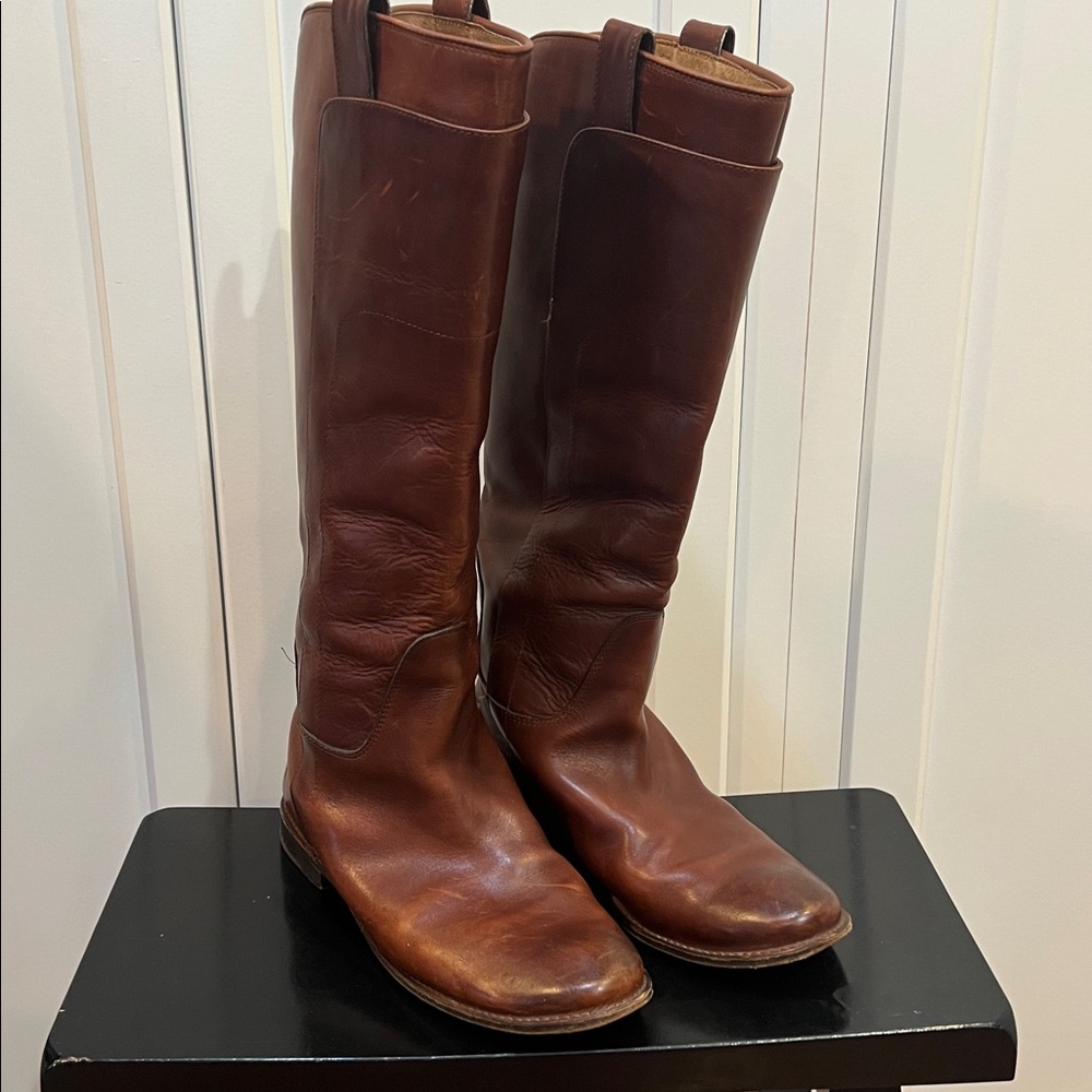 Frye Dark Brown Leather Tall Boots Women's Sz 9 ridding